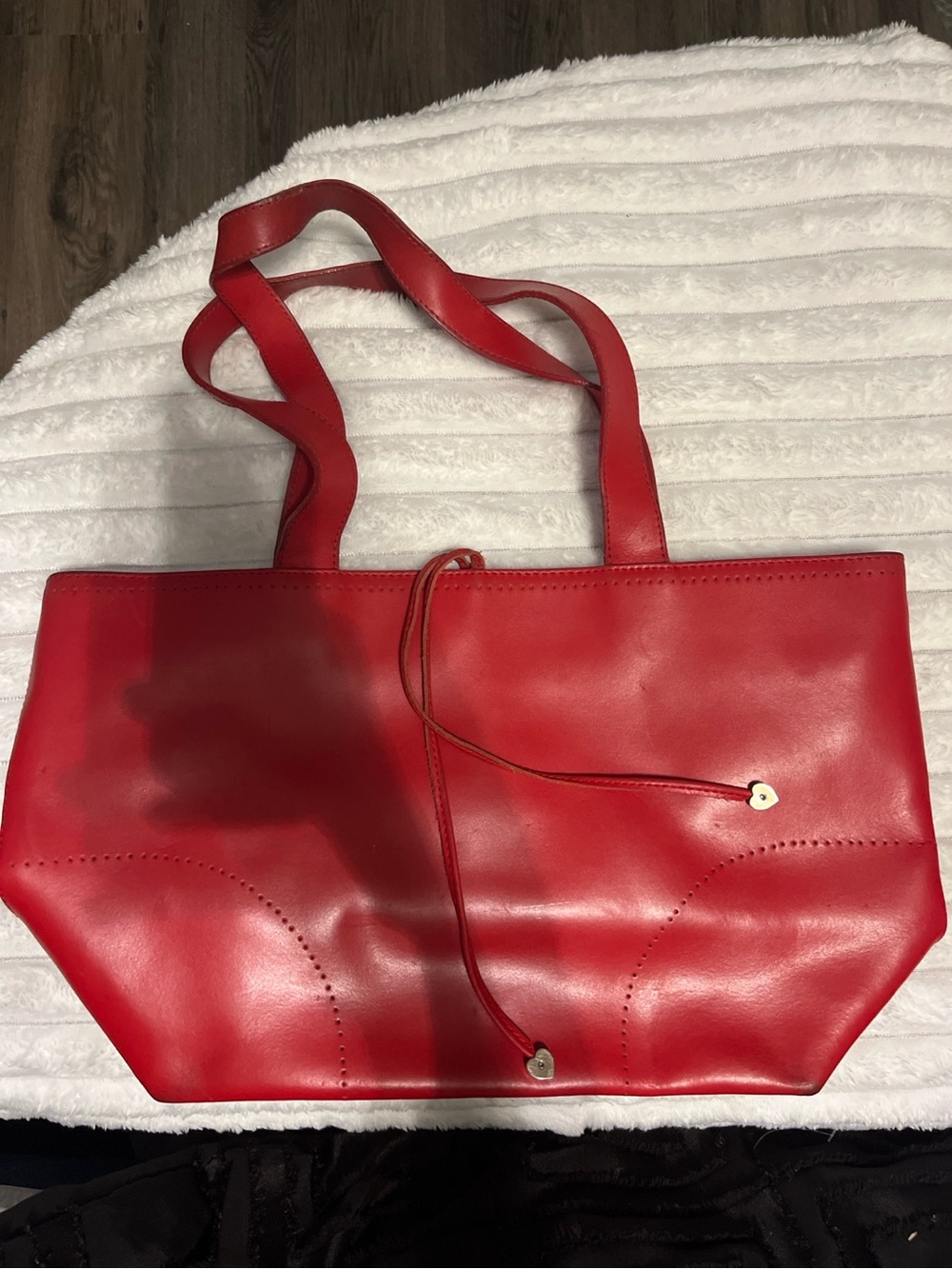 Furla Made in Italy Red Leather Tote Bag Large Shoulder Purse